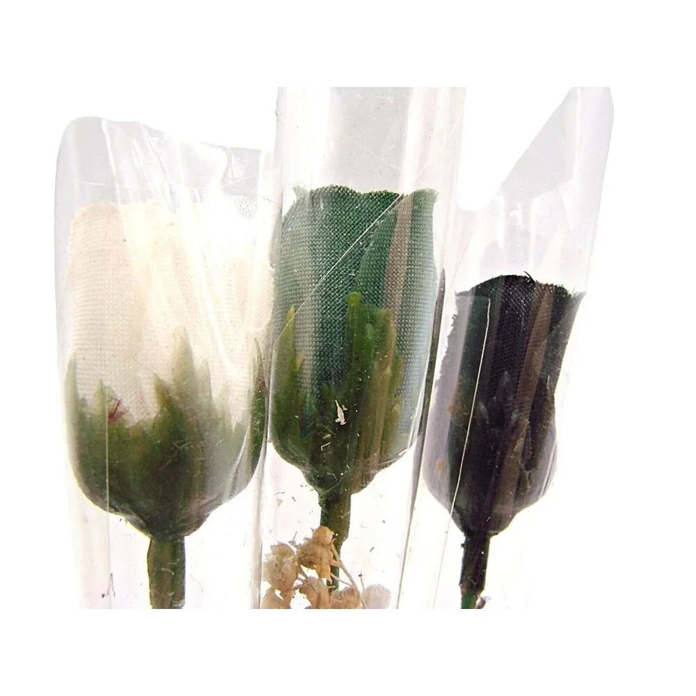 Lot 9 Single Stem Artificial Mini Roses Bouquet Single Wrapped Flowers Crafts